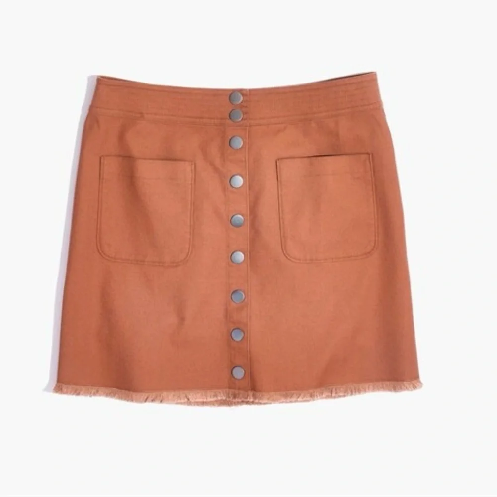 Madewell High Waist Snap Mini Skirt in Rust Brown Womens Size 6 Preppy Y2K